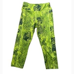 Women’s Cali Active Wear Yoga Pants Neon Green and Blue Legging Pants
